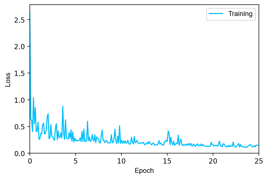 Loss curves of the neural network