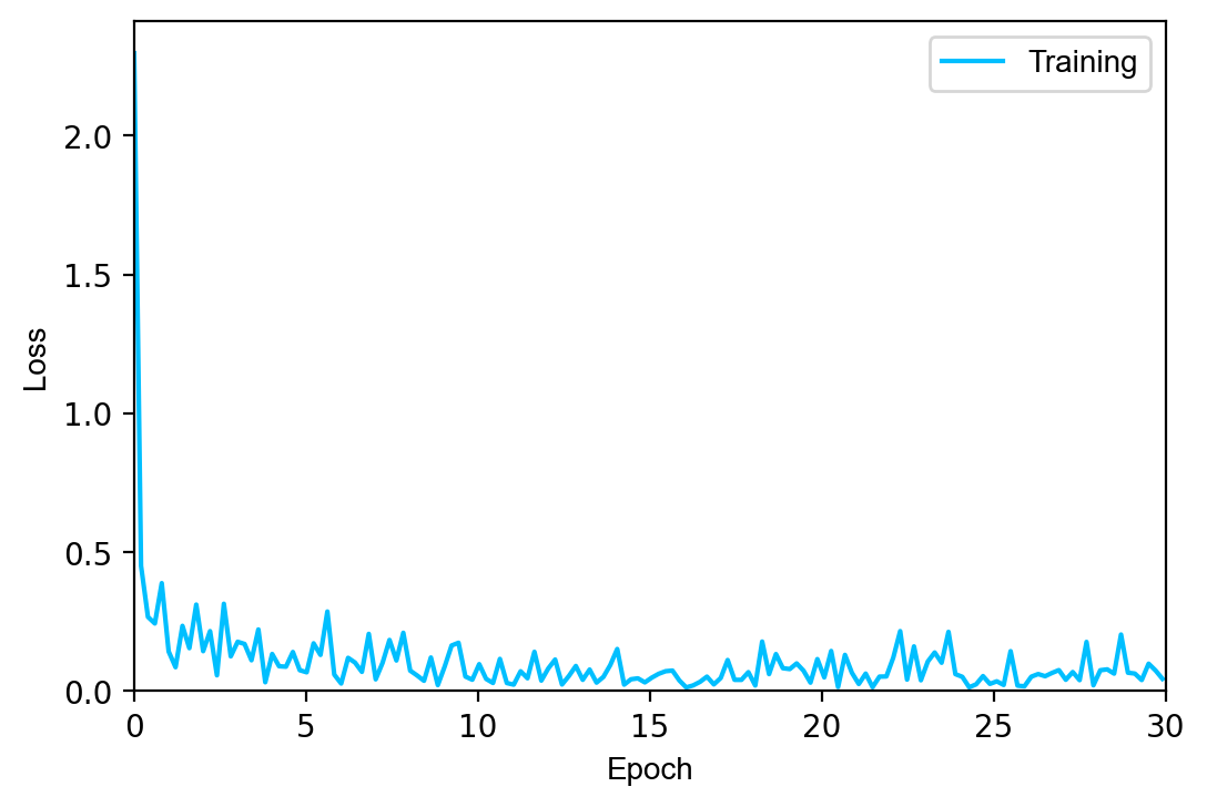 Loss curves of the Pytorch model